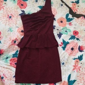 One Shoulder Peplum Dress